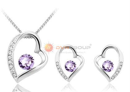 Rhodium Plated | CZ Studded Pendant Sets